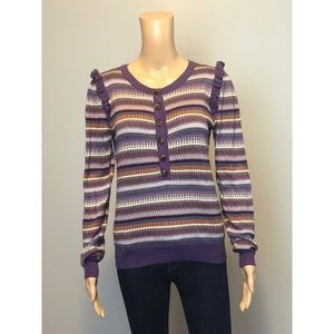 MARC by Marc Jacobs print ruffle cashmere sweater